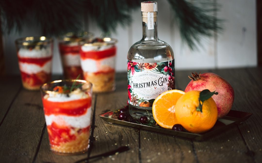 Dessert Blutorangen-Mohn-Tira-Mi-Su mit Christmas Gin